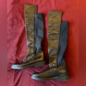 Andre Assous Black Over the Knee Leather Boots